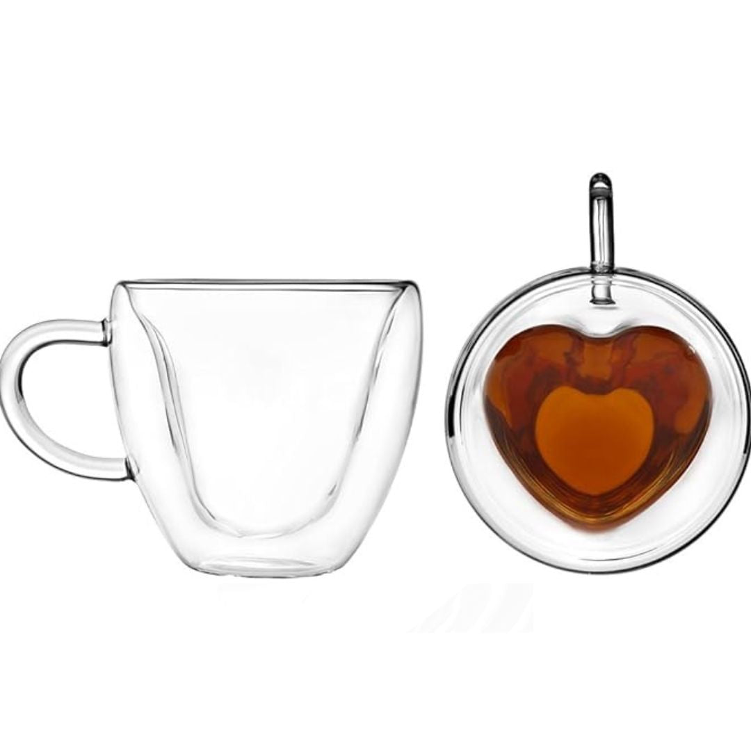 Taza Doble Pared Corazón X2