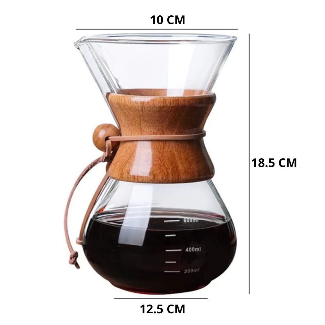 Método Chemex Para Filtrado De Café Con Madera 600ml