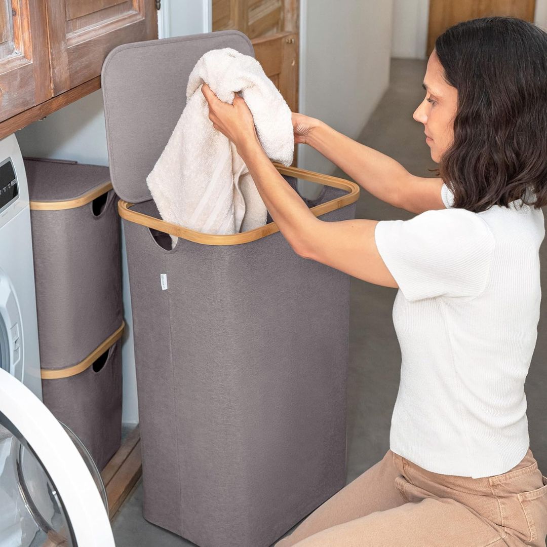 Cesta Plegable Para Lavandería Con Tapa