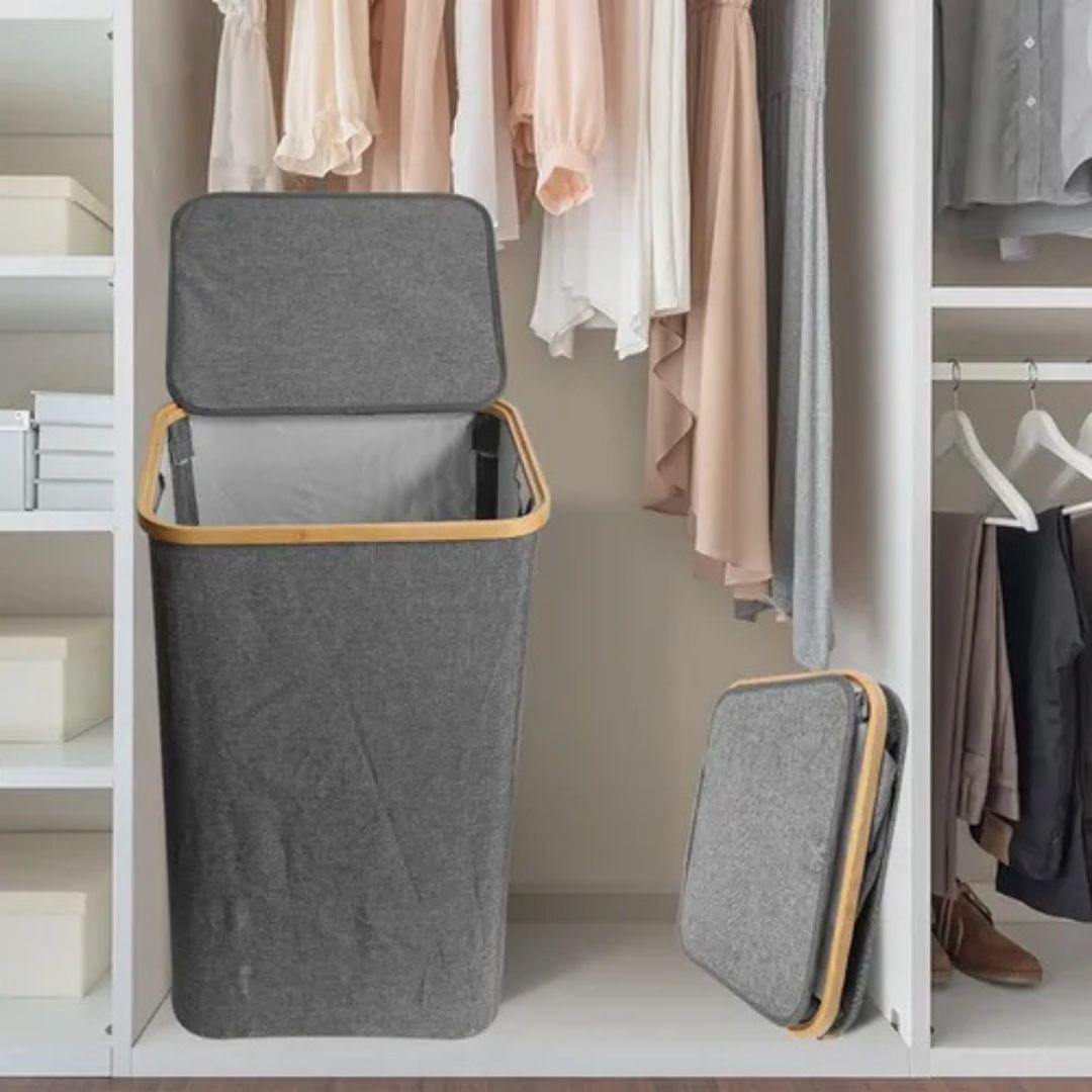 Cesta Plegable Para Lavandería Con Tapa