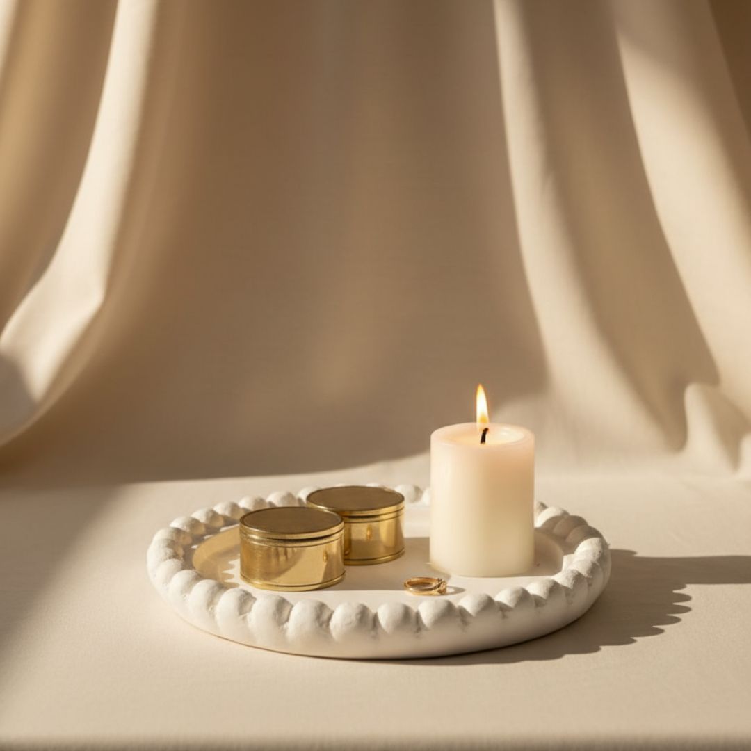 Bandeja Decorativa Perlas Redonda