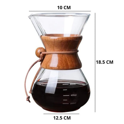 Método Chemex Para Filtrado De Café Con Madera 600ml