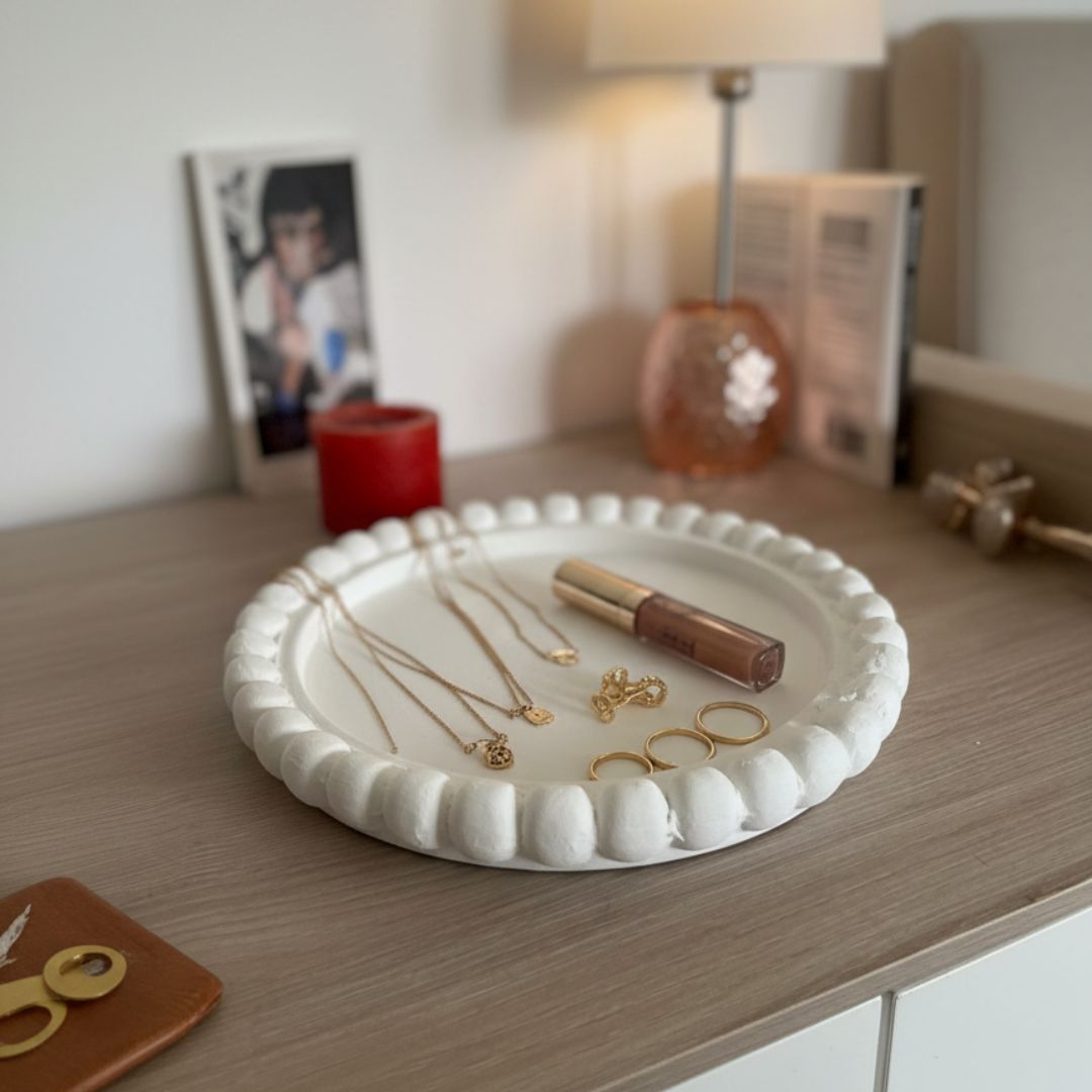 Bandeja Decorativa Perlas Redonda