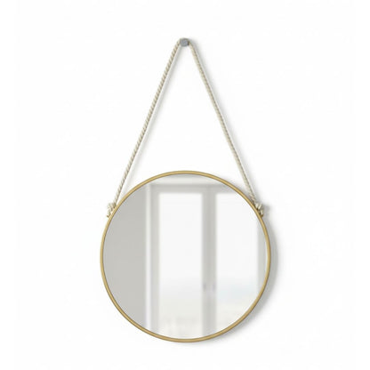 Espejo De Pared Redondo Dorado