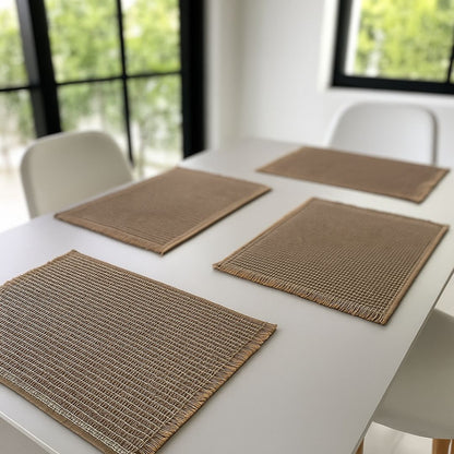 Set De Individuales 4 Puestos En Yute